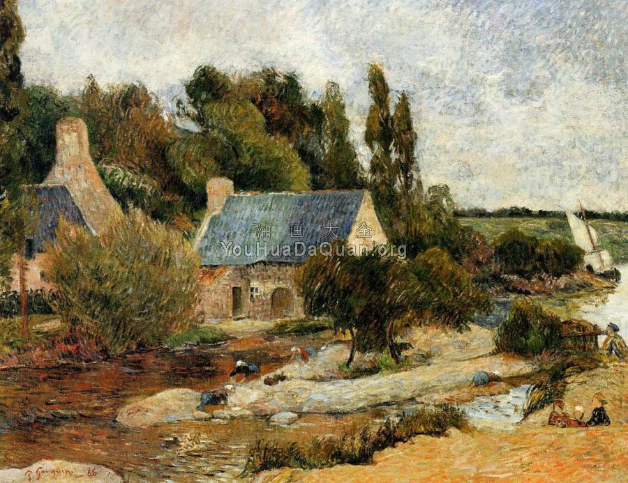 Washerwoman at Simonou Mill, Pont-Aven - 保罗·高更